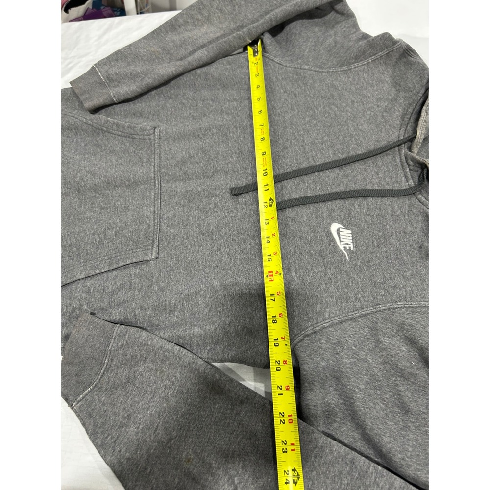 Vintage Nike Hoodie Gray Pullover Sweatshirt Embroidered Logo Charcoal Mens M - Picture 3 of 5